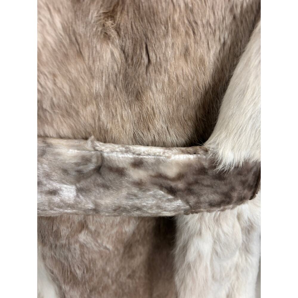 Vintage Edward Glasser Rabbit Fur Coat | Belted Mid-Length | Classic Beige | S - Picture 8 of 16